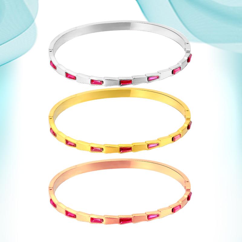 Bangle Women's Wrist Bracelets Red Diamond Studded Stainless Steel Jewelry Party Holiday Gifts For Women Girls Making Supplies
Bangle Women's Wrist Bracelets Red Diamond Studded Stainless Steel Jewelry Party Holiday Gifts For Women Girls Making Supplies