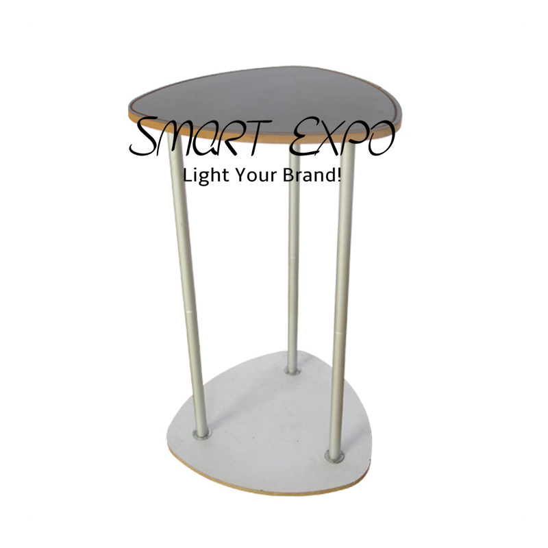 Promotional Portable Exhibition Counter Advertising Display with HDF Top-Bottom Boards Thick Aluminum Tube Tension Fabric Printed Graphic Carry Bag