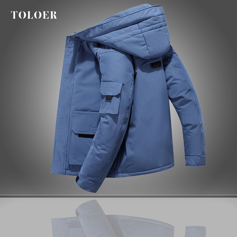 Down Jackets Men Autumn Winter Jacket Safari Style Casual Warm Parkas White Duck Down Coats Mens Hooded Down Jackets Waterproof 201225