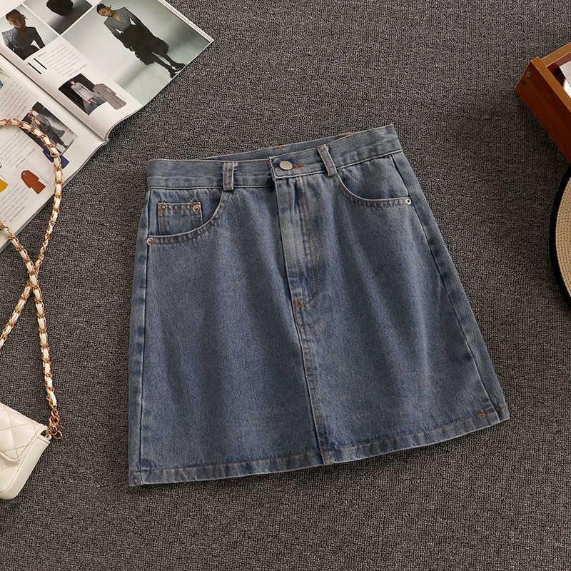 DEAT Women Denim Coat Lapel Long Sleeve Skirt arrivals Short Two Piece Set Fashion Temperament Spring Autumn 11D773 210709