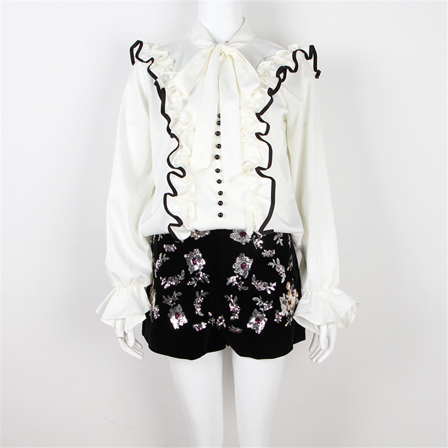 High Quality Sexy Women Long Sleeve Square Collor Chiffon Blouse Shirt #0037 210225