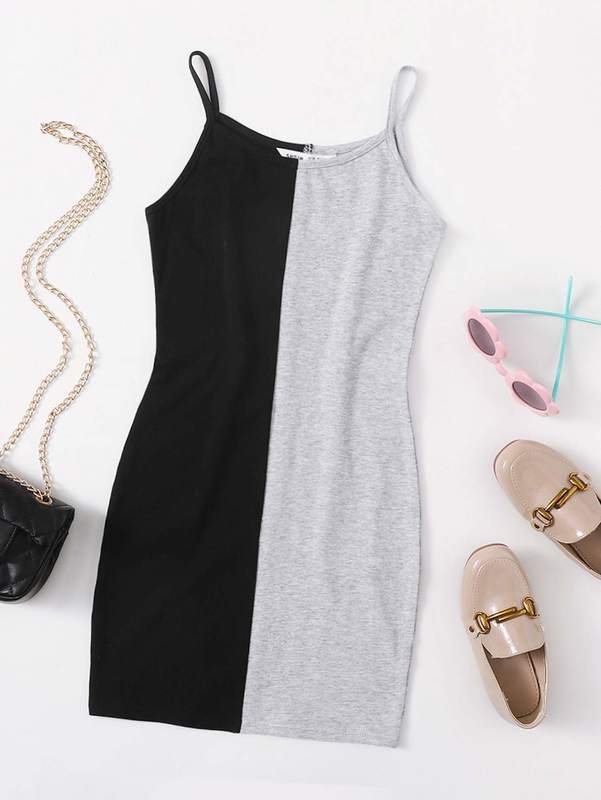 Girls Colorblock Cami Dress SHE