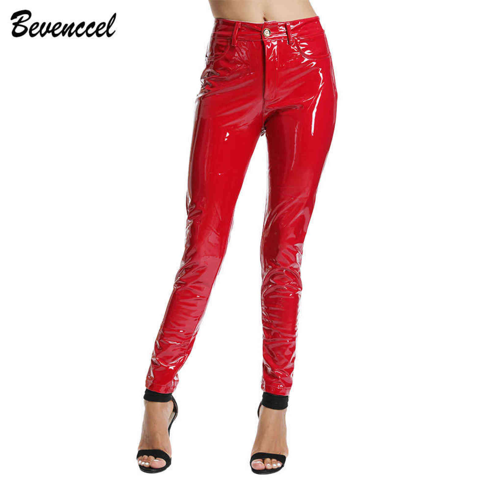 Full Length Sexy Pantalon Femme Women Pants High Quality Ladies Bodycon PU Leather Trousers 211115