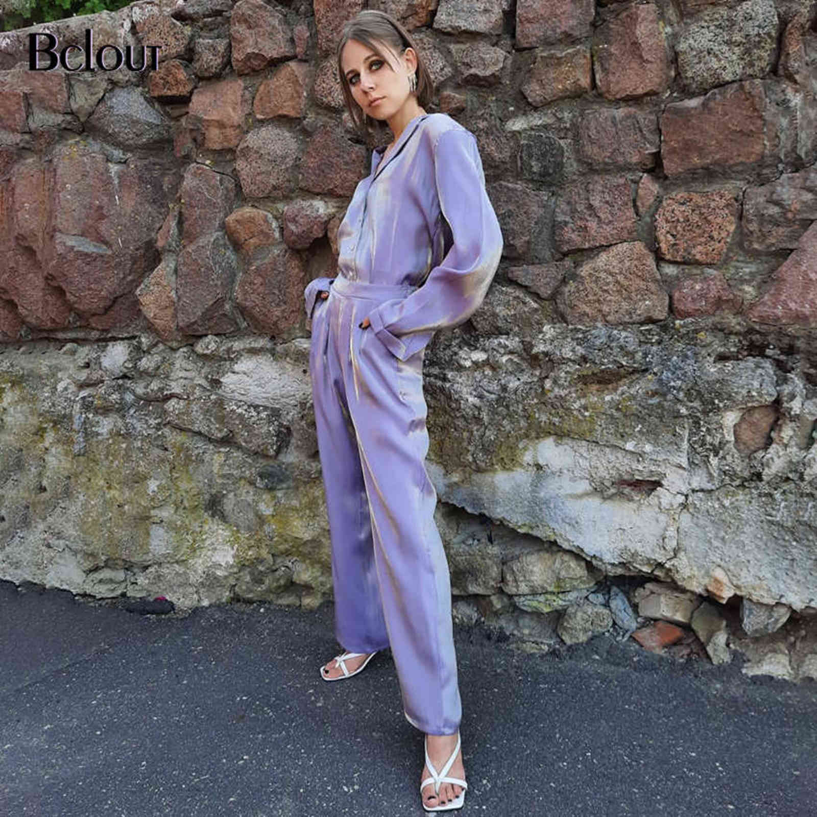 Bclout Green Vintage Two Piece Sets Women Autumn Of Elegant Woman Long Sleeve Top And High Waist Pants 2 Set Female 211105