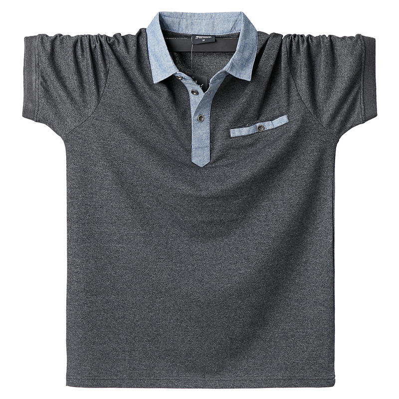 Men Polo Shirt Mens Contrast Polo Shirts Cotton Polo Shirt 6XL Plus Size Casual Classic Summer Men's Clothing Pocket Tops Tees 210308