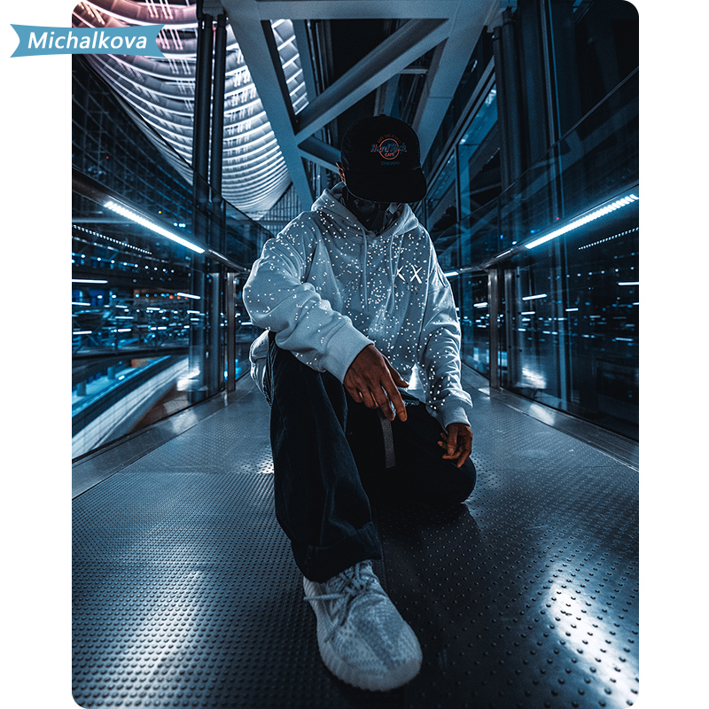 starry sky Reflective material Men's clothing Hoodies Jogger Harajuku High street Hiphop moletom hombre sudaderas con capucha 201020