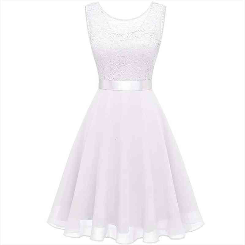 women elegant ball gown lace summer dress sleeveless v-neck solid evening party white dress bow tank knee-length female, Black;gray
women elegant ball gown lace summer dress sleeveless v-neck solid evening party white dress bow tank knee-length female, Black;gray