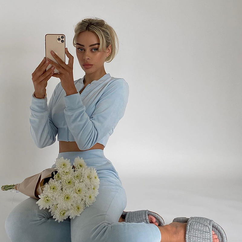 New Women Rhinestone Two Piece Set 2021 Spring Solid Sleeve Sweatshirts Top and Long Pants Tracksuit Female Sport Suit Pink L2vj, Lightblue
New Women Rhinestone Two Piece Set 2021 Spring Solid Sleeve Sweatshirts Top and Long Pants Tracksuit Female Sport Suit Pink L2vj, Lightblue