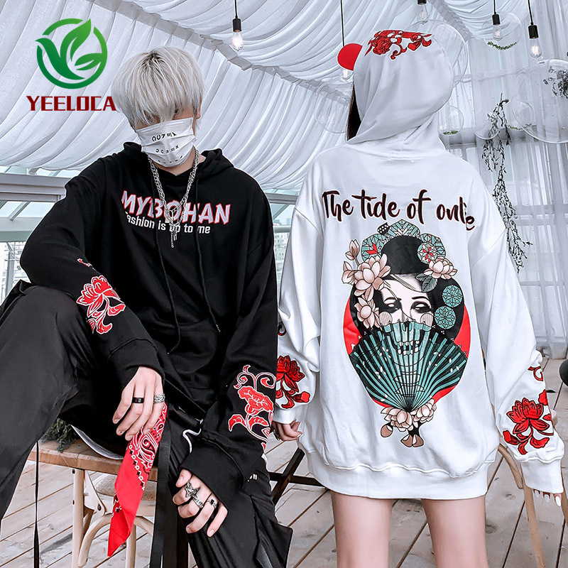 Autumn Winter Japanese Style Singer Taro Flower Hoodie Men Women Hip Hop Extra Large Cotton Retro Fashion Sweatshirt 201103