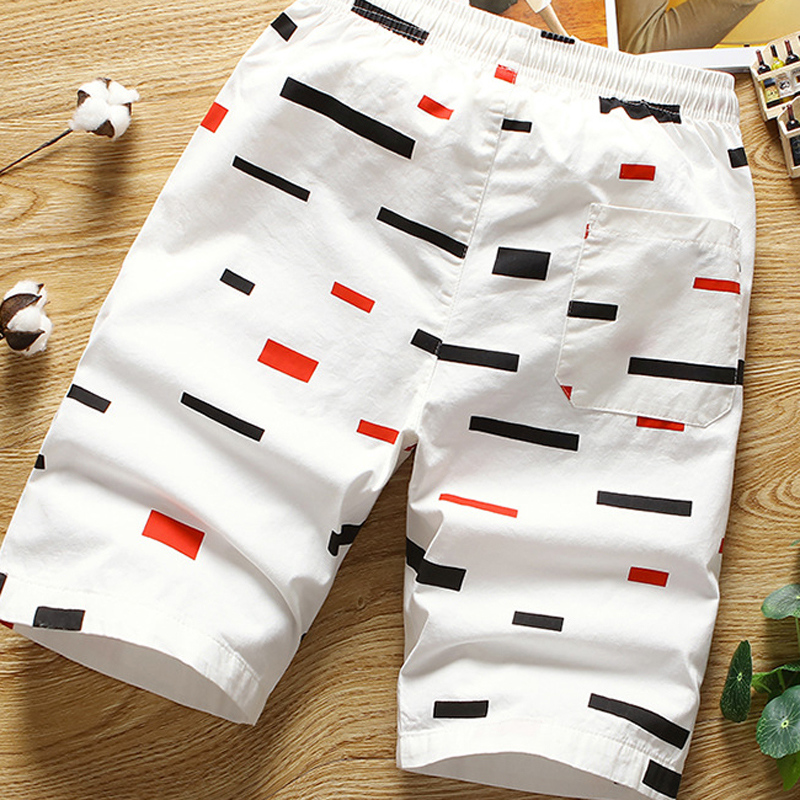 Special Offers Hot Outdoor Cotton Knee Length Straight Striped Shorts Drawstring Elastic Waist Men Casual Shorts Size M5XL T200718