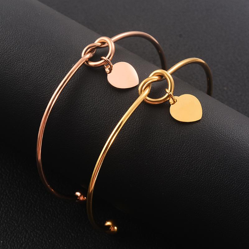 Bangle Simple Love Knot Stainless Steel Bracelet Jewelry Femme Adjustable Open Cuff Bangles For Women Gifts Wholesale
Bangle Simple Love Knot Stainless Steel Bracelet Jewelry Femme Adjustable Open Cuff Bangles For Women Gifts Wholesale