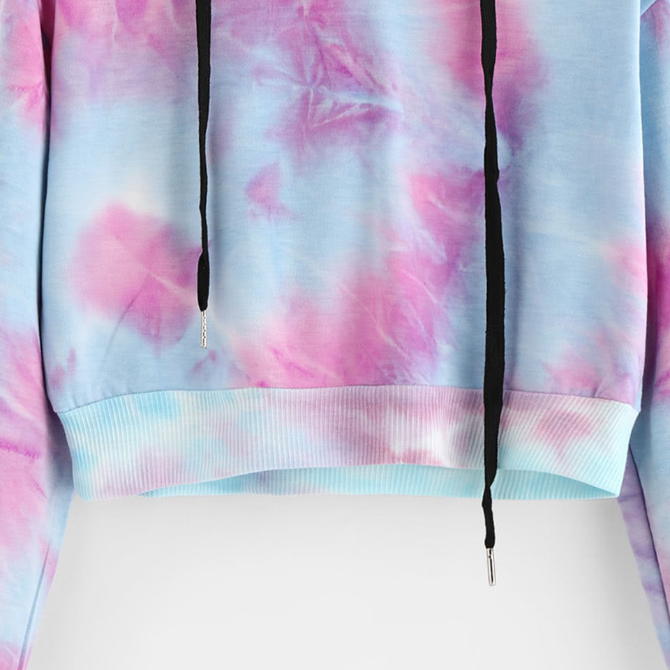 Sexy Cropped Hoodie Ombre Pullover Harajuku Fashion Short Hoodies Drawstring Women Korean Street Style Clothing Hoodie Cute T200525
