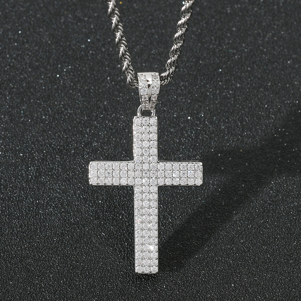 Silver Diamond Cross Pendant Necklace Mens Gold Necklaces Iced Out Pendant Hip Hop Jewelry
Silver Diamond Cross Pendant Necklace Mens Gold Necklaces Iced Out Pendant Hip Hop Jewelry