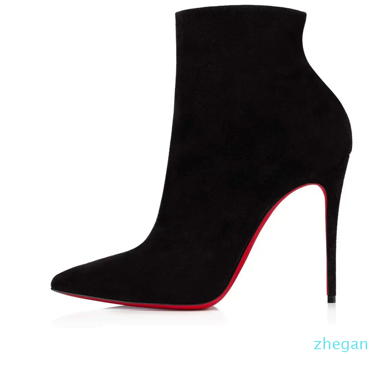 Elegantly Women Pumps Boots Black suede/leather calfskin shoes red bottom ankle boot So-Kate Booty Plume 100mm Heel Side zip Luxury 1
Elegantly Women Pumps Boots Black suede/leather calfskin shoes red bottom ankle boot So-Kate Booty Plume 100mm Heel Side zip Luxury 1