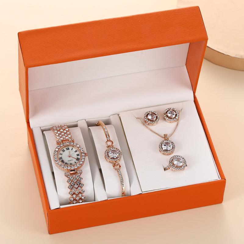 Wristwatches Fashion Temperament Luxury Boutique Set Gift Box Full Rhinestone Watch Bracelet Ring Earring Necklace Women, Silver
Wristwatches Fashion Temperament Luxury Boutique Set Gift Box Full Rhinestone Watch Bracelet Ring Earring Necklace Women, Silver