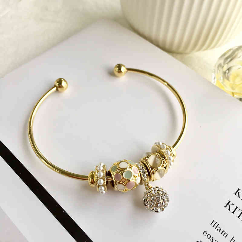 Charm Bracelets 56 Micro Inlaid Zircon Oil Dripping Glass Bracelet