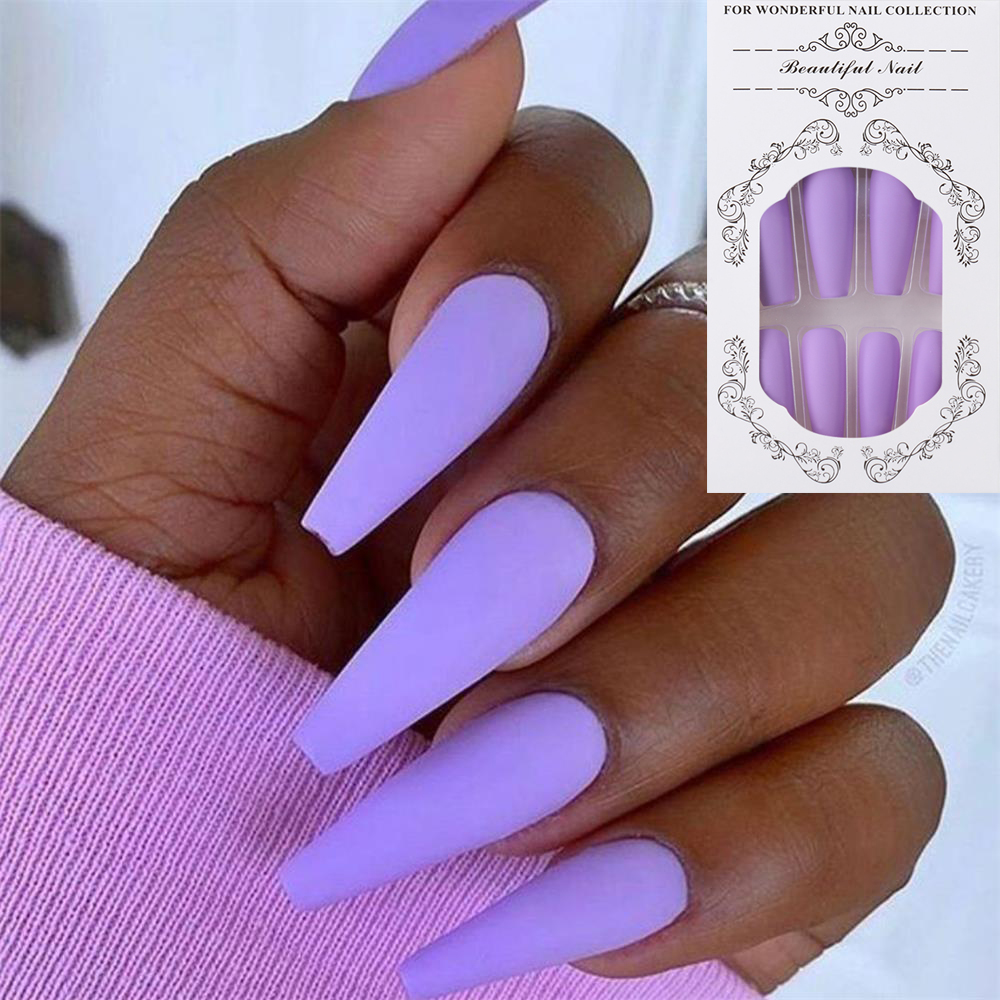 24Pcs Matte Long Ballerina False Nails Tips Colorful Coffin Full Cover Fake Nails With Glue Nail Art Decor Manicure Extension, 1with glue
24Pcs Matte Long Ballerina False Nails Tips Colorful Coffin Full Cover Fake Nails With Glue Nail Art Decor Manicure Extension, 1with glue