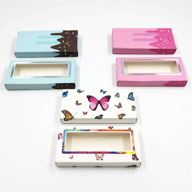 Leopard Eyelash Package Boxes Butterfly Printing False Eyelashes Packaging Rectangular Empty Eyelash Box Case Lashes Box Packaging
