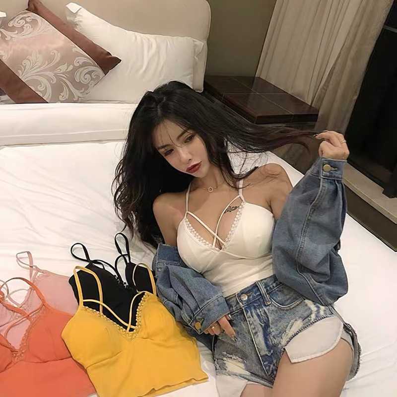 cropped tank top daddy chest binder sports bra women summer clothing streetwear women top silk pink corset top patchwork 210625