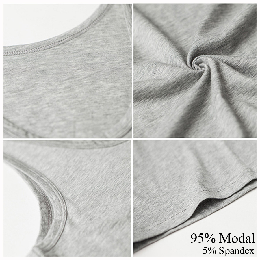 2 Pcs/Lot Tank Tops Men Fitness Cool Summer Gym Modal full stretch Vest Male Sleeveless Tops Slim Casual Undershirt (2-pack) 210308