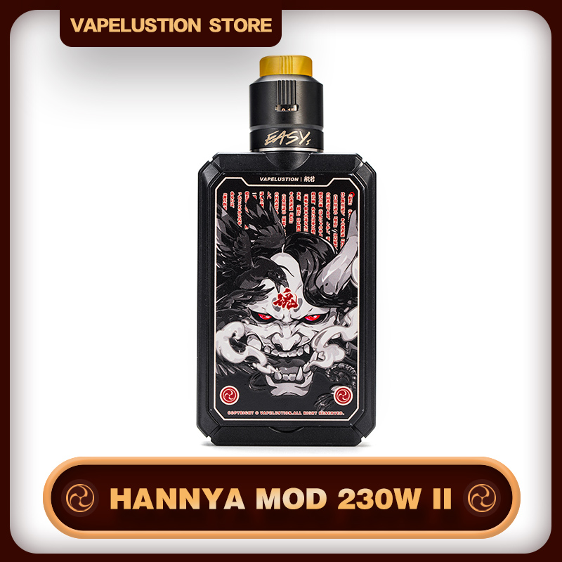 Original Vapelustion Hannya Mod 230W II E-cigarette Kits Vape Box with 4pcs Replaceable Panels, Black
Original Vapelustion Hannya Mod 230W II E-cigarette Kits Vape Box with 4pcs Replaceable Panels, Black