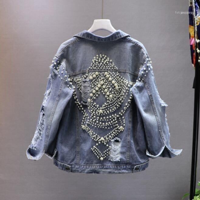 Pearls Frayed Hole Denim Jacket Women Long Sleeve Fashion Jeans Jackets 2021 Autumn Arrival1, Blue
Pearls Frayed Hole Denim Jacket Women Long Sleeve Fashion Jeans Jackets 2021 Autumn Arrival1, Blue