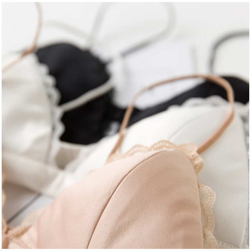 BEFORW New Summer Bralette Lace Splice Elastic Straps Wireless Sexy Bra Cozy Seamless Bras For Women Lace Tops Sexy Lingerie T200609