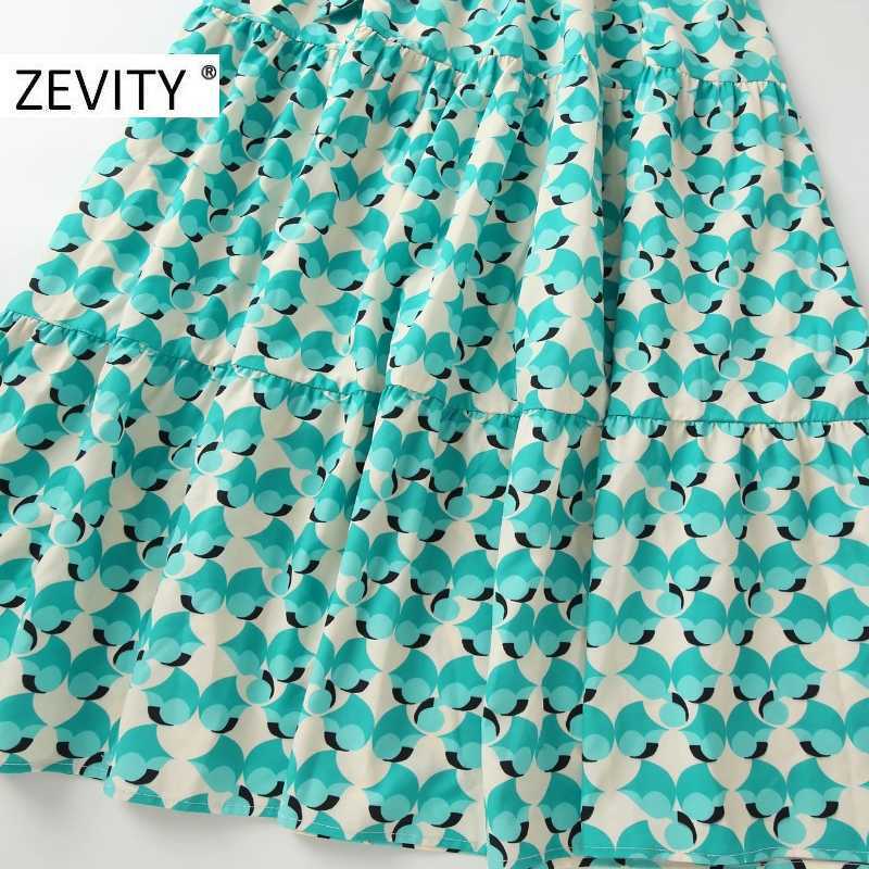 ZEVITY Women fashion short sleeve Floral Print Shirtdress office lady bow tie sashes Casual slim Vestido Chic Dresses DS4524 210603