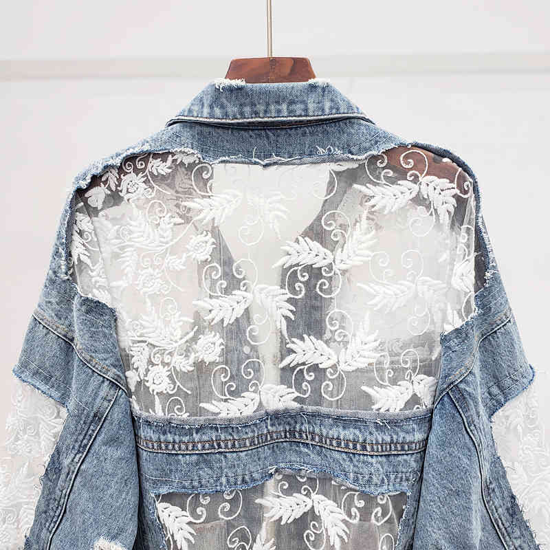 women's jackets female patchwork jean jacket, thin, lace-embroidered down for spring and summer 55o6, Black;brown
women's jackets female patchwork jean jacket, thin, lace-embroidered down for spring and summer 55o6, Black;brown