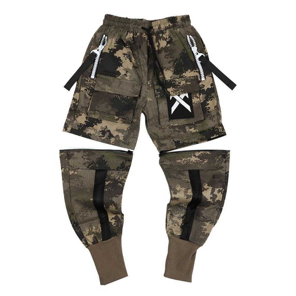 11 BYBB'S DARK Detachable Multi-Pocket Cargo Pants Men Harajuku Hip Hop Streetwear Joggers Man Elastic Waist Sweatpants Techwear T200219