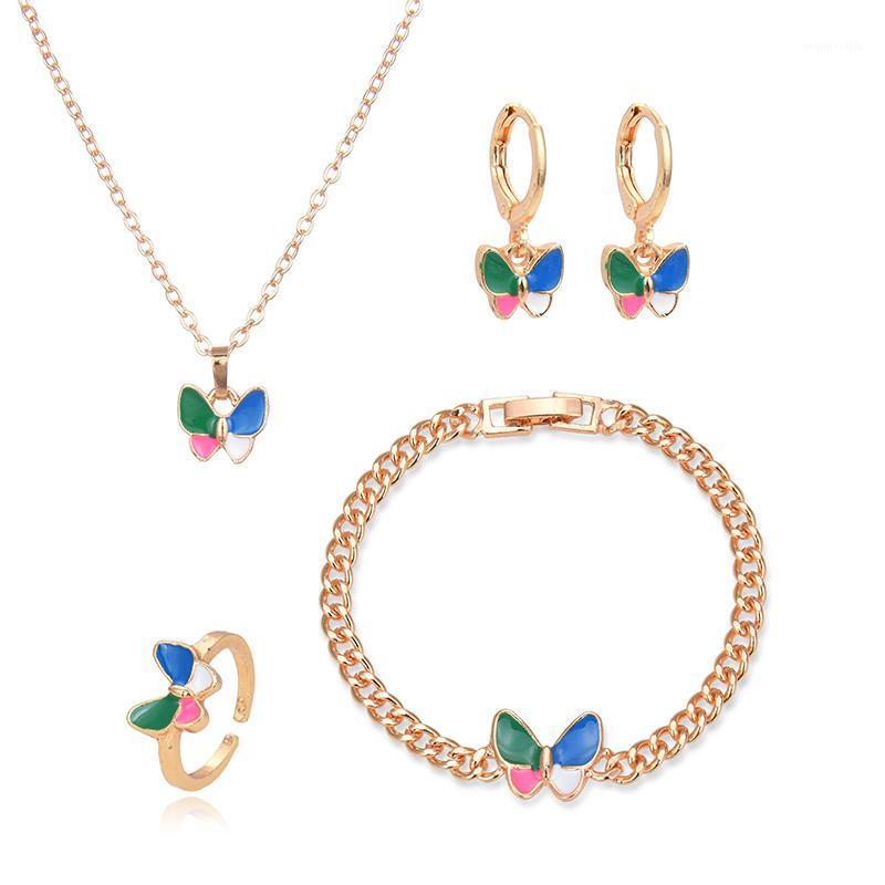 Earrings & Necklace Four Color Butterfly 45Cm Children'S Piece Set Of Gold Plated Copper Bracelets Rings Necklaces Jewelry, As pic
Earrings & Necklace Four Color Butterfly 45Cm Children'S Piece Set Of Gold Plated Copper Bracelets Rings Necklaces Jewelry, As pic