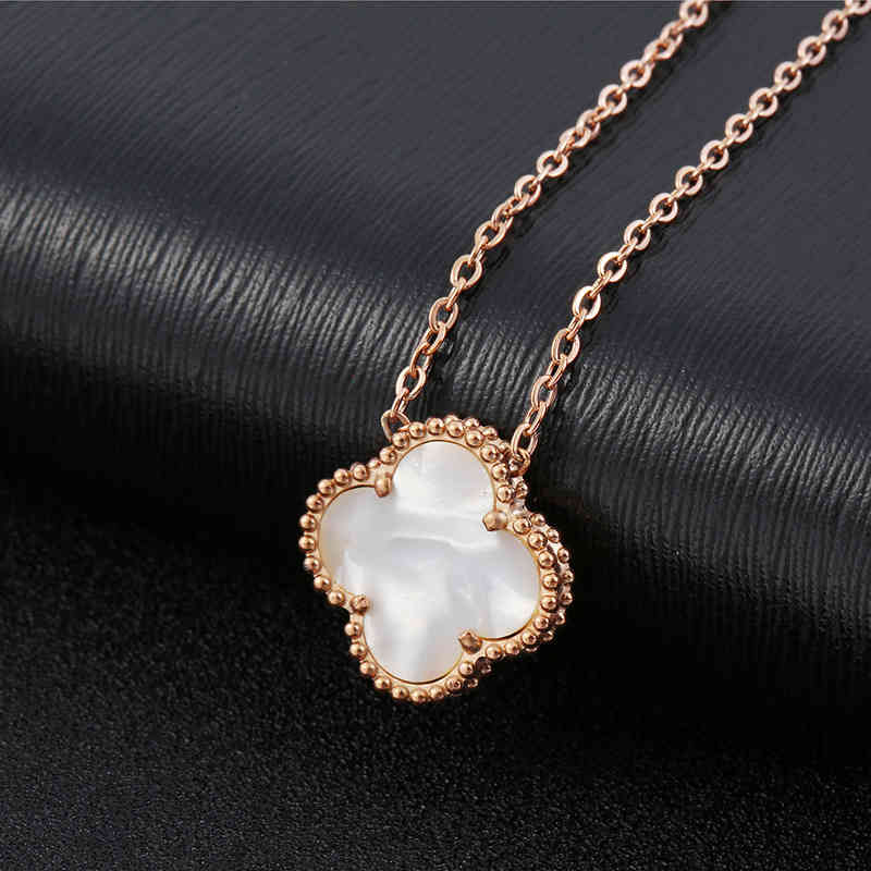 Wholale Ladi Clover Shell Pendant Stainls Steel 18K Rose Gold Women Necklace 
Wholale Ladi Clover Shell Pendant Stainls Steel 18K Rose Gold Women Necklace