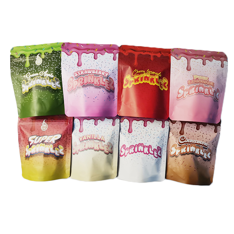 Edible packaging bag 3.5g super pink lemonade strawberry vanilia sprinklez cannatique flower mylar bags smell proof stand up pouch plastic packing packs
Edible packaging bag 3.5g super pink lemonade strawberry vanilia sprinklez cannatique flower mylar bags smell proof stand up pouch plastic packing packs