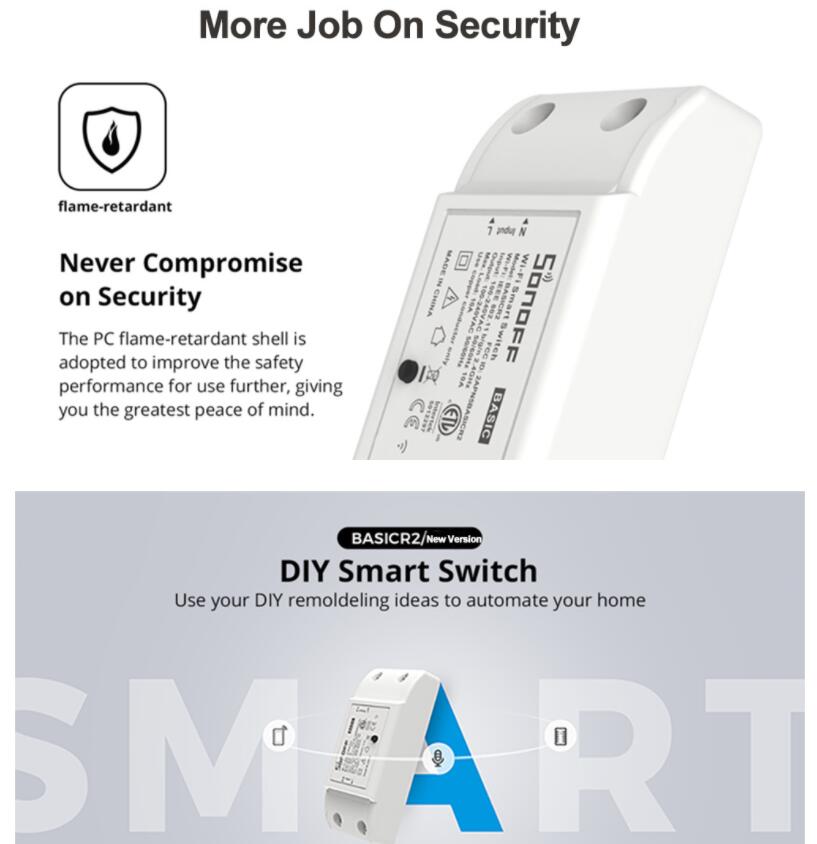 Smart home control Sonoff basic r2 wifi switch module diy wireless remote domotica switches light HOUSE controller
