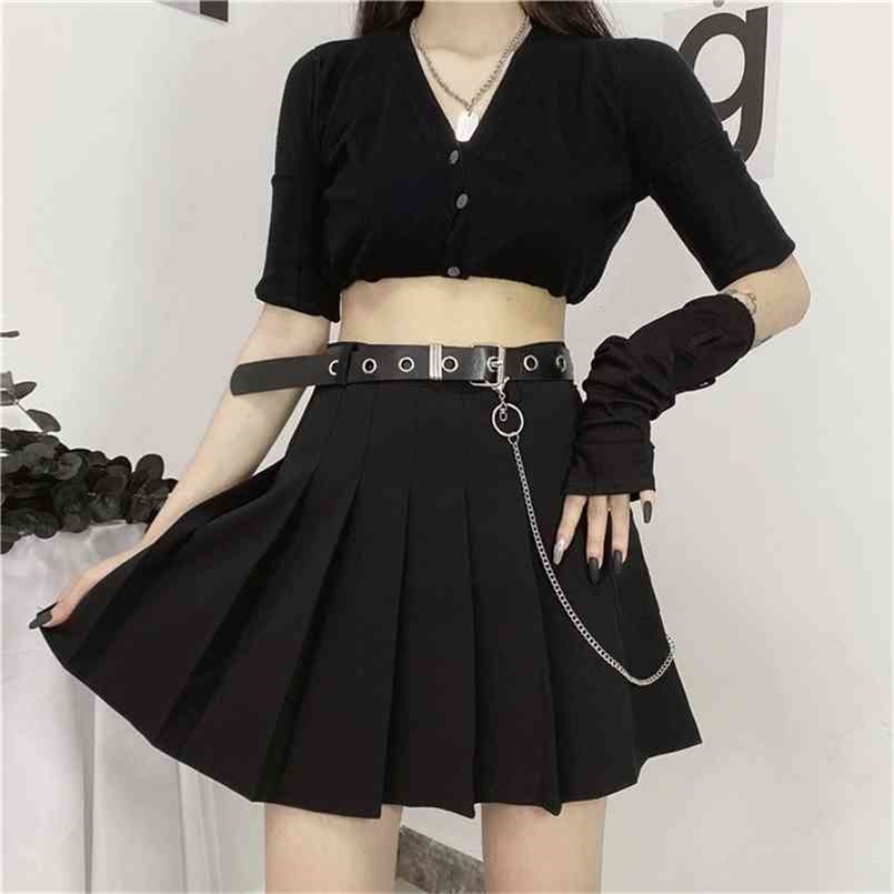 Women Skirts Gothic Short A-Line High-Waist Sexy Chain Korean Fashion Summer Female Student Black Mini Pleated-Skirt 210702, Butterfly chain
Women Skirts Gothic Short A-Line High-Waist Sexy Chain Korean Fashion Summer Female Student Black Mini Pleated-Skirt 210702, Butterfly chain