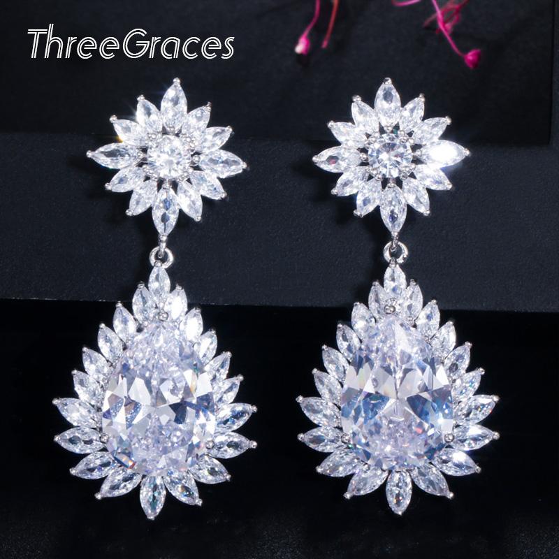 Dangle & Chandelier ThreeGraces Luxury Cubic Zirconia Big Water Drop Wedding Engagement Earrings For Brides Flower Shape Silver Ciolor Jewel
Dangle & Chandelier ThreeGraces Luxury Cubic Zirconia Big Water Drop Wedding Engagement Earrings For Brides Flower Shape Silver Ciolor Jewel