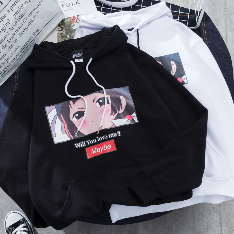 YouGeMan Harajuku Streetwear Hoodies For Women Long Sleeve Hooded Sweatshirt Korean Ulzzang Print Fleece Sweatshirts Female Coat 201201