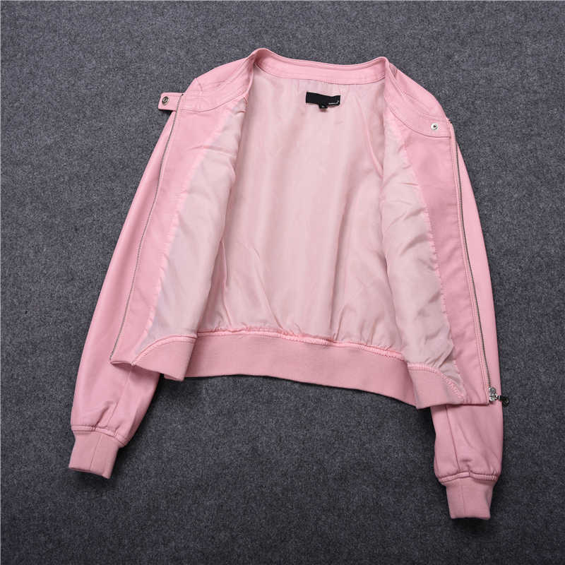 Ly Varey Lin Faux Leather Jacket Women Zipper Casual Pu Short Coat Plus Size S-4xl Motorcycle Outerwear 210526