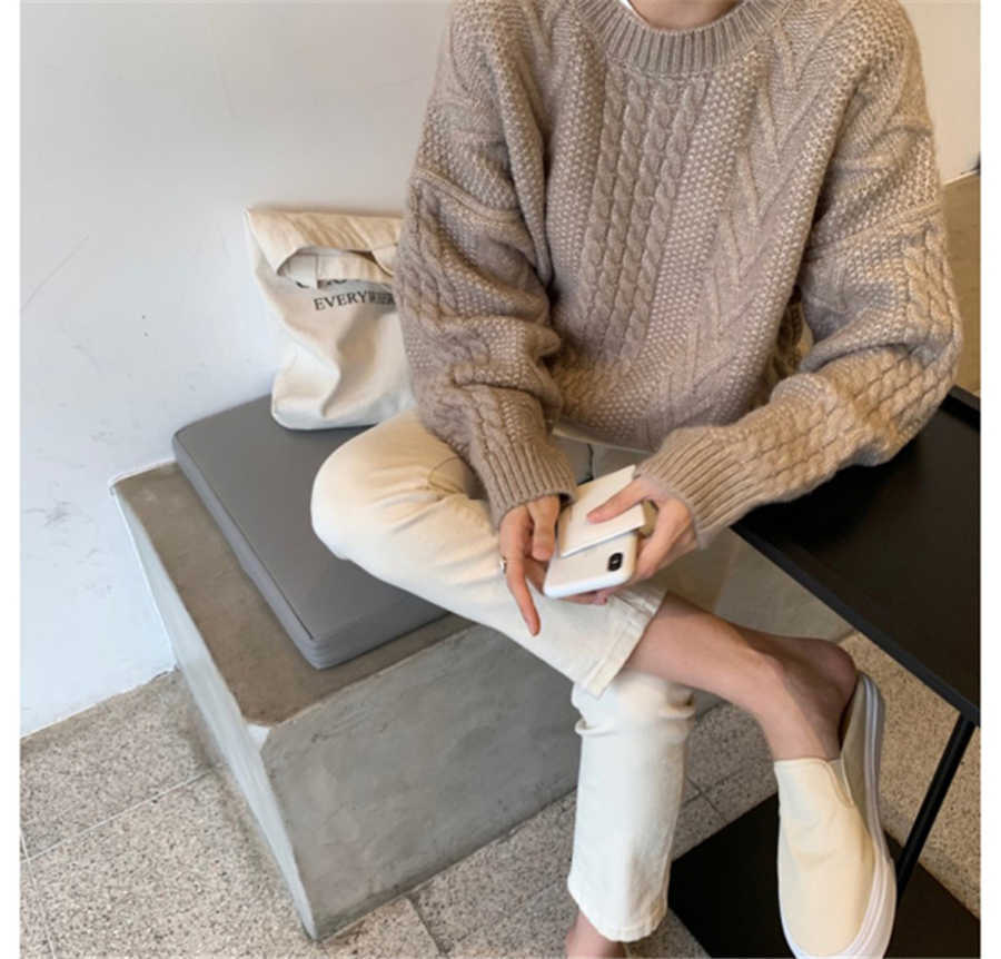 Colorfaith Winter Spring Women Sweaters Pullovers Minimalist Knitting Elegant Casual Loose Ladies Vintage Tops SW1161 210918