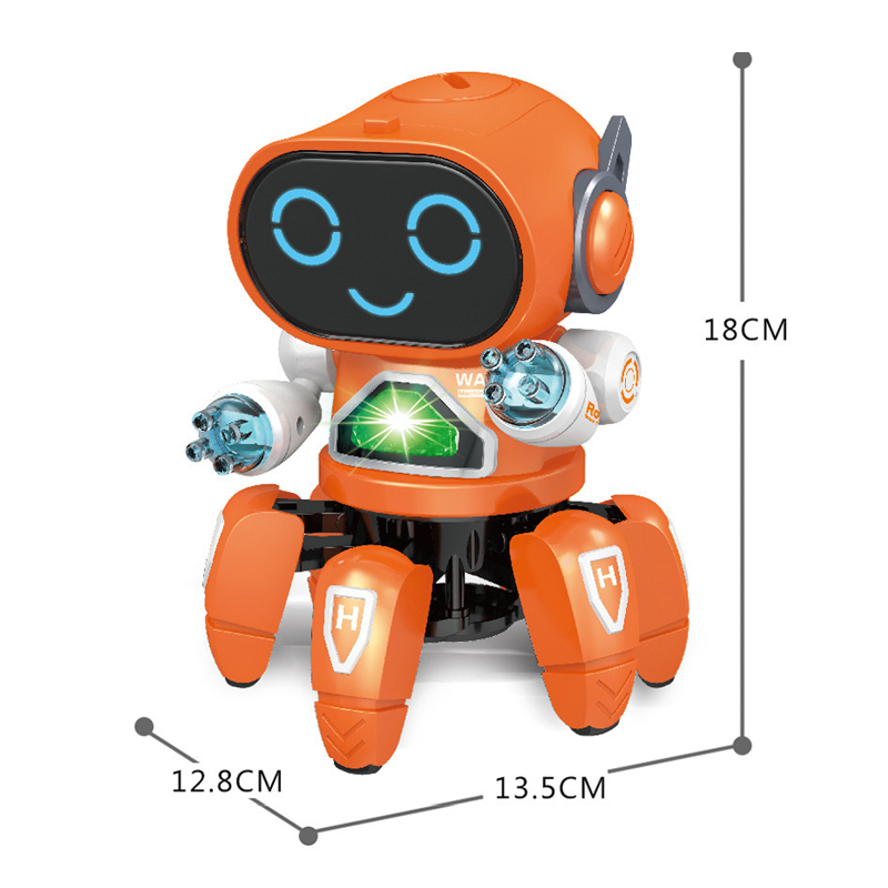 Electronics RobotsDance Music 6 Claws Robot Octopus Spider Robots Vehicle Birthday Gift Toys For Children Kids Early Education B