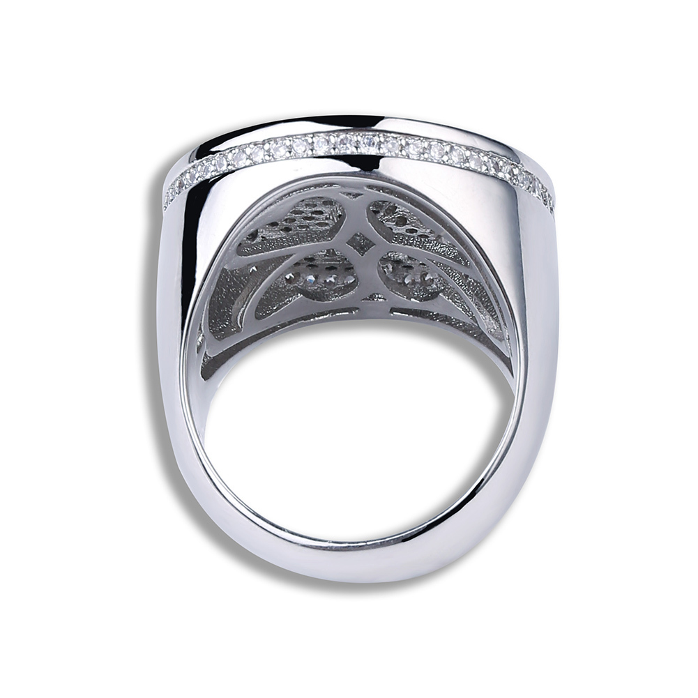 TOPGRILLZ New Broken Heart Iced Out Bling Ring Micro Pave Cubic Zircon Stones Hip Hop Jewelry 201026