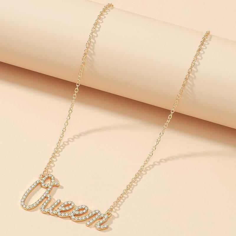 Chains TRIBRO Vintage Queen Gold Metal Rhinestone Necklace 2021 Trend Punk Neck Chain Letter Pendant Choker Design Jewelry Gift, Silver
Chains TRIBRO Vintage Queen Gold Metal Rhinestone Necklace 2021 Trend Punk Neck Chain Letter Pendant Choker Design Jewelry Gift, Silver