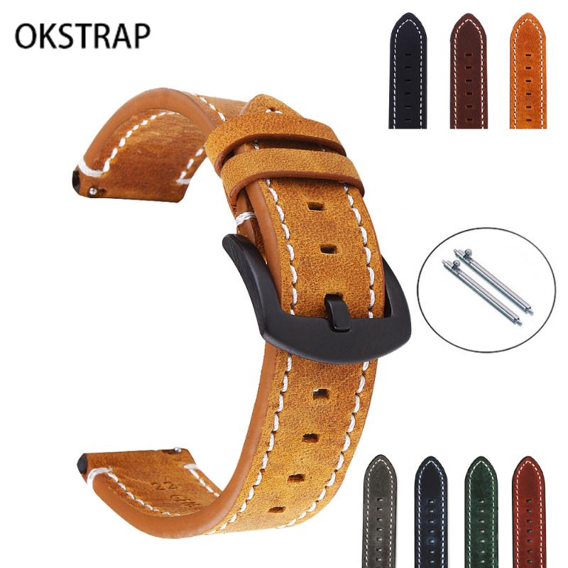 Watch Bands Accessories Watchband For Crazy Horse Leather Vintage Strap 18MM 20MM 22MM 24MM Quick Release Wristband Replacement Belt, Black;brown
Watch Bands Accessories Watchband For Crazy Horse Leather Vintage Strap 18MM 20MM 22MM 24MM Quick Release Wristband Replacement Belt, Black;brown