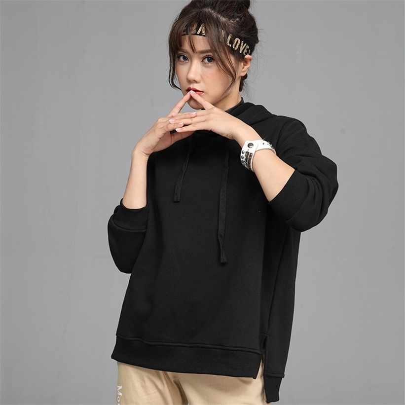 New Hot Sale Ladies Hoodies for Women Fleece Female Winter Solid Colour Casual Sweatshirt 201212