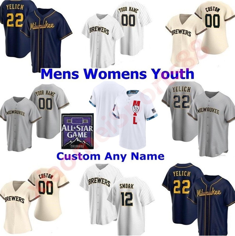 21 22 Milwaukee Men Women youth Brewers 2021 Baseball jerseys Christian Yelich Josh Hader Woodruff Lorenzo Cain Ryan Braun Brent Suter Arcia Jersey, As shown in illustration
21 22 Milwaukee Men Women youth Brewers 2021 Baseball jerseys Christian Yelich Josh Hader Woodruff Lorenzo Cain Ryan Braun Brent Suter Arcia Jersey, As shown in illustration