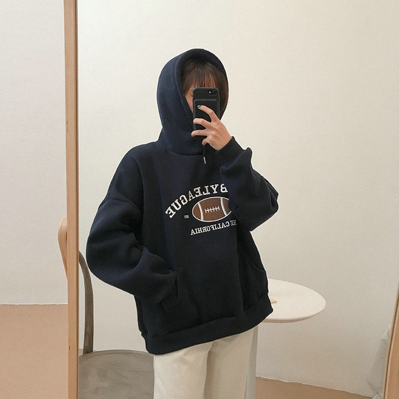Hooded Sweatshirt Womens Korean Fashion Pullover Casual Hoodies Long Sleeve Streetwear Loose Polerones Mujer Fall Women 201113