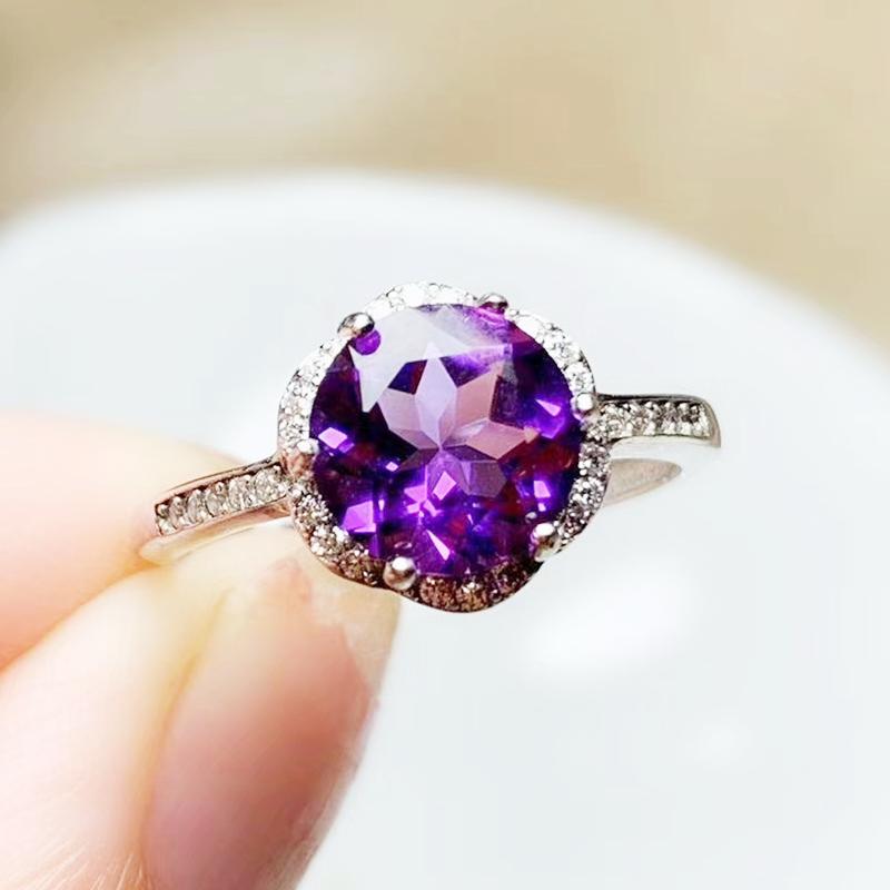 Cluster Rings Natural Real Amethyst Or Garnet Round Ring Per Jewelry 8*8mm 1.8ct Gemstone 925 Sterling Silver Fine T213203, Golden;silver
Cluster Rings Natural Real Amethyst Or Garnet Round Ring Per Jewelry 8*8mm 1.8ct Gemstone 925 Sterling Silver Fine T213203, Golden;silver