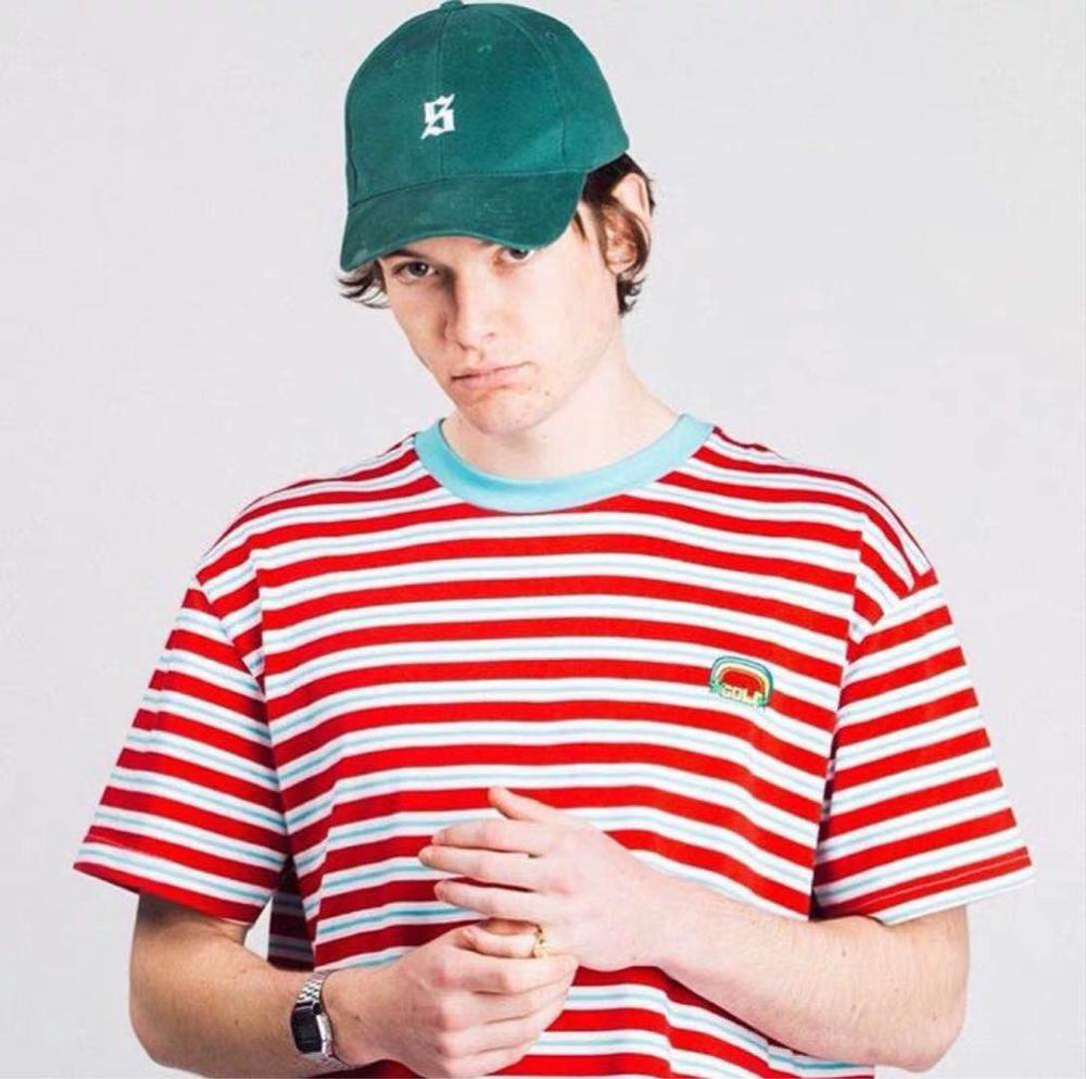 New rainbow Striped golf Le Fleur Tyler The Creator T Shirts T-Shirt Hip Hop Skateboard Street Cotton T-Shirts Tee Top #AB56 210306