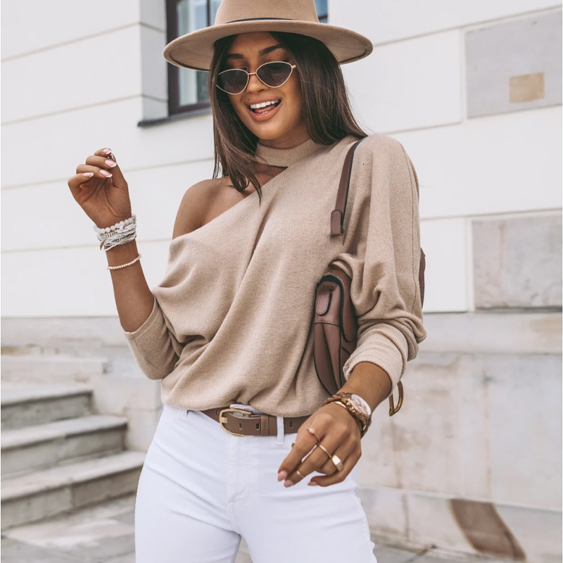 2021 New Women Sexy Strapless Sweater Solid Casual O-neck Long Sleeve Loose Tops Vintage Knitted Streetwear Autumn 6pq0, White
2021 New Women Sexy Strapless Sweater Solid Casual O-neck Long Sleeve Loose Tops Vintage Knitted Streetwear Autumn 6pq0, White