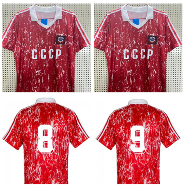Classic protasov 1990 Soviet home red soccer shirt CCCP Soviet retro 90 soccer shirt retro classic uniform bellanov dobrovolski